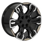 OE Wheels CV65 20x9 6x139.7 Satin Black Machined Face - Two Tone Wheels 275-55-20 Bridgestone Dueler Alenza HL Plus Tires SET