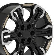 OE Wheels CV65 20x9 6x139.7 26et Satin Black Machined Face - Two Tone Wheel SET