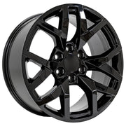 Set(4) 20x9 CV66 Gloss Black - 6x139.7 +28ET with 275/55r20 Sailun TerraMax RT Tires &amp; TPMS