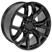 22" Replica Wheels fit Chevrolet Suburban 1500 - CV66 Gloss Black 22x9, Goodyear Tires Set