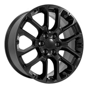 OE Wheels CV67 22x9 6x139.7 Satin Black Wheels 275-50-22 Bridgestone Alenza A/S 02 Tires TPMS SET