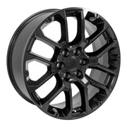 OE Wheels CV67 22x9 6x139.7 Satin Black Wheels 285-45-22 Goodyear Eagle Sport Tires SET