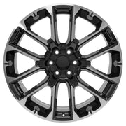 OE Wheels CV67 24x10 6x139.7 28et Gloss Black Machined Wheel SET