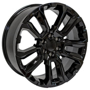 OE Wheels CV68 22x9 6x139.7 Gloss Black Wheels 285-45-22 Bridgestone Dueler Alenza HL Tires SET