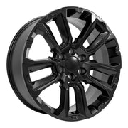 OE Wheels CV68 22x9 6x139.7 Satin Black Wheels 285-45-22 Bridgestone Dueler Alenza HL Tires TPMS SET