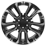 OE Wheels CV68 22x9 6x139.7 Satin Black with Milled Edge Wheels 285-45-22 Goodyear Eagle Sport Tires SET