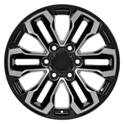 18" Replica Wheels fit Chevrolet Silverado 1500 - CV69 Gloss Black Machined 18x8.5, Sailun Tires Set