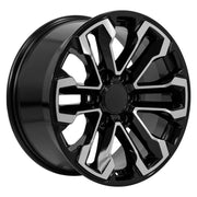 OE Wheels CV69 18x8.5 6x139.7 26et Gloss Black Machined Wheel SET