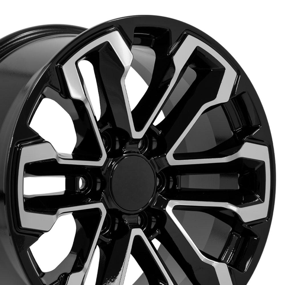 18-inch Black Machined Rims fit Chevrolet Silverado 1500 - CV69 18x8.5 ...