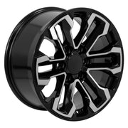 OE Wheels CV69 18x8.5 6x139.7 26et Gloss Black Machined Wheel SET