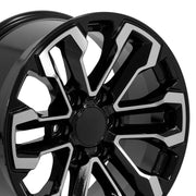 OE Wheels CV69 18x8.5 6x139.7 26et Gloss Black Machined Wheel SET