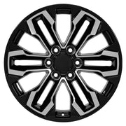 OE Wheels CV69 20x9 6x139.7 Gloss Black Machined Wheels 275-55-20 Bridgestone Dueler Alenza HL Plus Tires TPMS SET