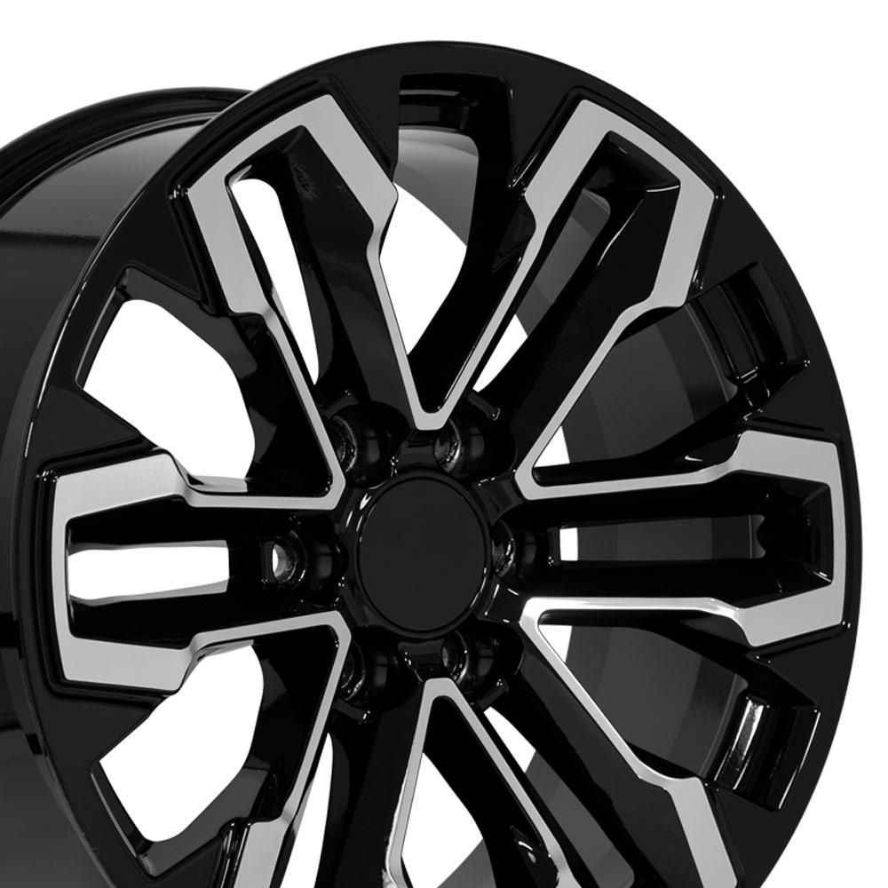 20-inch Black Machined Rims fit Chevrolet Silverado 1500 CV69 20x9 ...