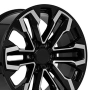 OE Wheels CV69 20x9 6x139.7 26et Gloss Black Machined Wheel SET