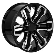 OE Wheels CV69 20x9 6x139.7 26et Gloss Black Machined Wheel SET