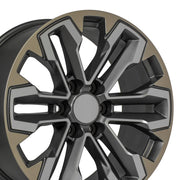 These CV69 replica wheels are 20x9 satin gunmetal machined face - two tone rims designed to fit the Chevrolet Silverado 1500 and other compatible vehicles. Please check our fitment tab for specific year-make-model applications and will-not-fit exceptio...