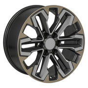 OE Wheels CV69 20x9 6x139.7 Satin Gunmetal Machined Face - Two Tone Wheels 275-55-20 Bridgestone Dueler Alenza HL Plus Tires SET