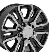 Set(4) 20x8.5 CV70A Gloss Black Machined - 8x165.1 +12ET