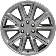 OE Wheels CV73 20x8.5 6x139.7 Gloss Hyper Black with Chrome Insert Wheels 275-55-20 Goodyear Eagle LS2 Tires SET