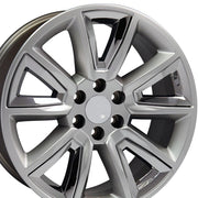 Set(4) 20x8.5 CV73 Gloss Hyper Black with Chrome Insert - 6x139.7 +24ET