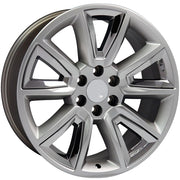 OE Wheels CV73 20x8.5 6x139.7 Gloss Hyper Black with Chrome Insert Wheels 275/55r20 Goodyear Eagle LS2 Tires SET