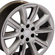 Set(4) 20x8.5 CV73 Gloss Hyper Black with Chrome Insert - 6x139.7 +24ET