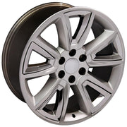OE Wheels CV73 20x8.5 6x139.7 Gloss Hyper Black with Chrome Insert Wheels 275-55-20 Goodyear Eagle LS2 Tires SET