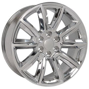 Set(4) 20x8.5 CV73 Chrome with Chrome Insert - 6x139.7 +24ET with 275/55r20 Bridgestone Dueler Alenza HL Plus Tires &amp; TPMS