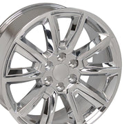 OE Wheels CV73 20x8.5 6x139.7 Chrome with Chrome Insert Wheels 275-55-20 Goodyear Eagle LS2 Tires SET
