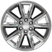 OE Wheels CV73 22x9 6x139.7 Gloss Hyper Black with Chrome Insert Wheels 285-45-22 Bridgestone Dueler Alenza HL Tires TPMS Lugs SET