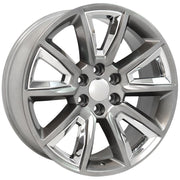 OE Wheels CV73B 22x9 6x139.7 Gloss Hyper Black with Chrome Insert Wheels 285-45-22 Sailun TerraMax RT Tires TPMS SET
