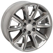 OE Wheels CV73 22x9 6x139.7 24et Gloss Hyper Black with Chrome Insert Wheel SET