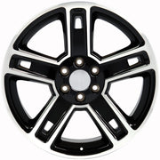OE Wheels CV74 22x9 6x139.7 Gloss Black Machined Wheels 285/45r22 Bridgestone Dueler Alenza HL Tires SET