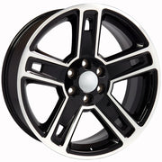 OE Wheels CV74 22x9 6x139.7 24et Gloss Black Machined Wheel SET