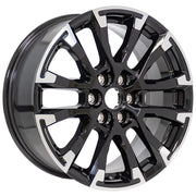 Set(4) 18x7.5 CV78 Gloss Black Machined - 6x120 +50ET