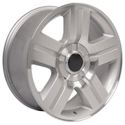 OE Wheels CV84 20x8.5 6x139.7 Gloss Silver Machined Wheels 275-55-20 Bridgestone Dueler Alenza HL Plus Tires SET