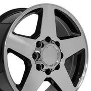 Set(4) 20x8.5 CV91A Gloss Black Machined - 8x165.1 +12ET