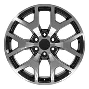 OE Wheels CV92 20x9 6x139.7 Gloss Black Machined Wheels 275/55r20 Bridgestone Dueler Alenza HL Plus Tires SET