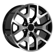 OE Wheels CV92 20x9 6x139.7 27et Gloss Black Machined Wheel SET