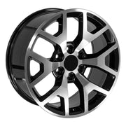 OE Wheels CV92 20x9 6x139.7 27et Gloss Black Machined Wheel SET