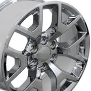 OE Wheels CV92 22x9 6x139.7 Chrome Wheels 285-45-22 Bridgestone Dueler Alenza HL Tires SET