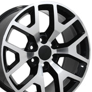 OE Wheels CV92 22x9 6x139.7 31et Gloss Black Machined Wheel SET