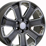 Set(4) 22x9 CV93B Gloss Gunmetal with Chrome Insert - 6x139.7 +24ET