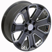 Set(4) 22x9 CV93B Gloss Gunmetal with Chrome Insert - 6x139.7 +24ET