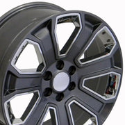 Set(4) 22x9 CV93B Gloss Gunmetal with Chrome Insert - 6x139.7 +24ET