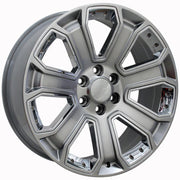 Set(4) 22x9 CV93B Gloss Hyper Black with Chrome Insert - 6x139.7 +31ET with 285/45r22 Sailun TerraMax AT2 Tires &amp; TPMS