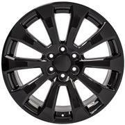 OE Wheels CV95 22x9 6x139.7 Gloss Black Wheels 285-45-22 Goodyear Eagle Sport Tires SET