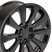 OE Wheels CV95 22x9 6x139.7 Gloss Black Wheels 285-45-22 Goodyear Eagle Sport Tires SET