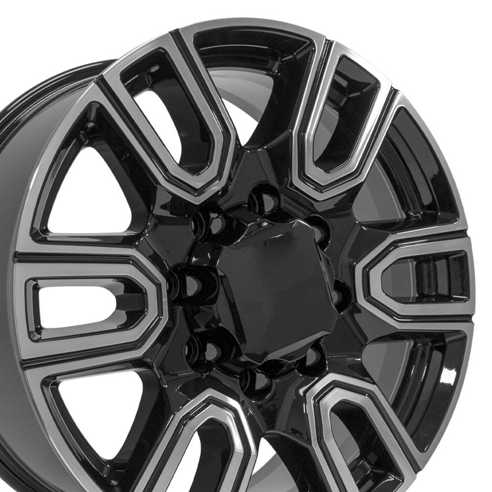 20-inch Black Machined Rims fit GMC Sierra 2500-3500 - CV96A 20x8.5 ...