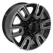 OE Wheels CV96 20x8.5 8x180 47et Gloss Black Machined Wheel SET